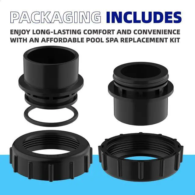Alt view image 6 of 7 - 270100 Pool Valve Adaptor Replacement Kit Compatiable with Pentair Pool/Spa Cartridge and D.E. Filter, FNS Plus Filter, Clean & Clear Plus Filter, Black 2 Pack