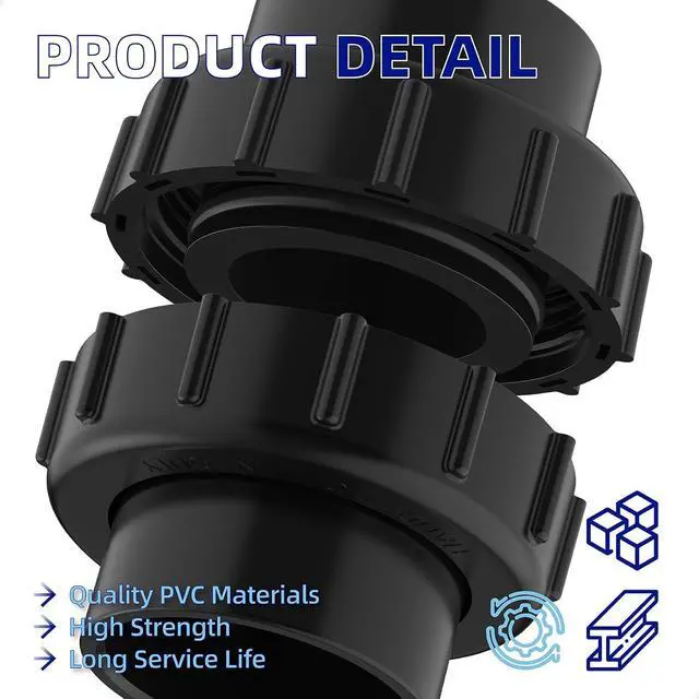 Alt view image 7 of 7 - 270100 Pool Valve Adaptor Replacement Kit Compatiable with Pentair Pool/Spa Cartridge and D.E. Filter, FNS Plus Filter, Clean & Clear Plus Filter, Black 2 Pack