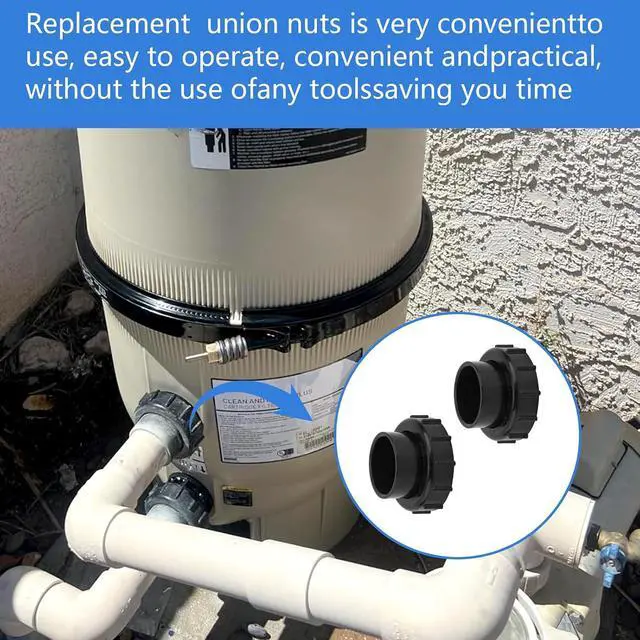 Alt view image 6 of 7 - 270100 Pool Filter Valve Adaptor kit Replacement for Pentair Quad D.E. Filter and FNS Plus Filter,Union Nuts fit for Pentair (CCP 240/520/420/320) Clean & Clear Plus Pool and Spa Pump Cartridge Filter