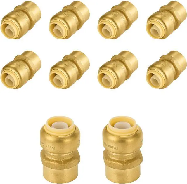 Main image of 10 Pack Push Fit Fittings, 1/2" PTC x1/2" Female NPT Adapter