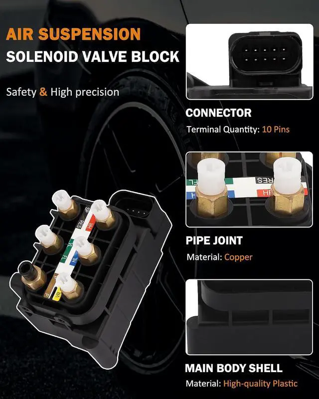 Alt view image 2 of 6 - Air Suspension Solenoid Valve Block Compatible with Mercedes-Benz CL550 GL320 GL350 GL450 GL550 GLE400 GLE500 ML250 ML320 ML350 S350 S400 S550 S600 S63 S65 AMG Replace# 2123200358