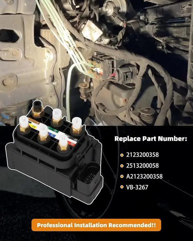 Alt view image 3 of 6 - Air Suspension Solenoid Valve Block Compatible with Mercedes-Benz CL550 GL320 GL350 GL450 GL550 GLE400 GLE500 ML250 ML320 ML350 S350 S400 S550 S600 S63 S65 AMG Replace# 2123200358