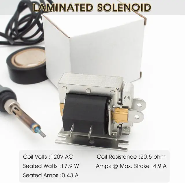 Alt view image 4 of 7 - Laminated Solenoid, Direct Replacement for Central Boiler Woodmaster Crown Royal Hardy Wood Stove Part 4X240 for Furnace Draft Damper (2 Packs)