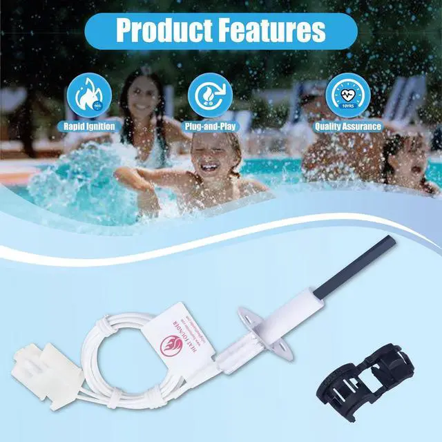 Alt view image 6 of 7 - Pool Heater Replacement Kit Silicon Nitride Ignition Rod