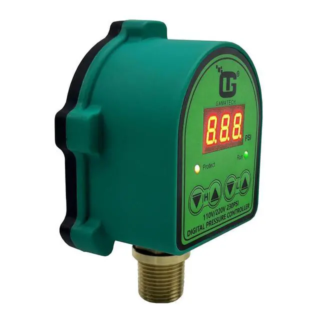 Alt view image 4 of 7 - GamaTech 110V/220V 10A/5A Digital Adjustable Pressure Switch Controller for Water Pump and Air Pump, 1/2" Male NPT, 0-230 Psi
