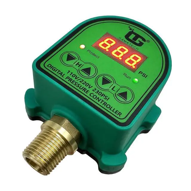 Alt view image 5 of 7 - GamaTech 110V/220V 10A/5A Digital Adjustable Pressure Switch Controller for Water Pump and Air Pump, 1/2" Male NPT, 0-230 Psi