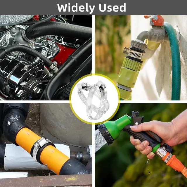 Alt view image 3 of 7 - Hose Clamps, DIY 56 FT Metal Strap + 24 Fasteners, Hose Clamps Stainless Steel, Large Adjustable Hose Clamp Pipe Clamp for Pipe Automotive Mechanical Applications
