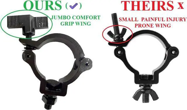 Alt view image 4 of 4 - 20 Pack Black DJ Light Clamps Fits O.D. 2" Truss, Aluminum O-Clamp for Stage Fits 48-52mm OD Tube/Pipe, for Truss, Moving Head Light