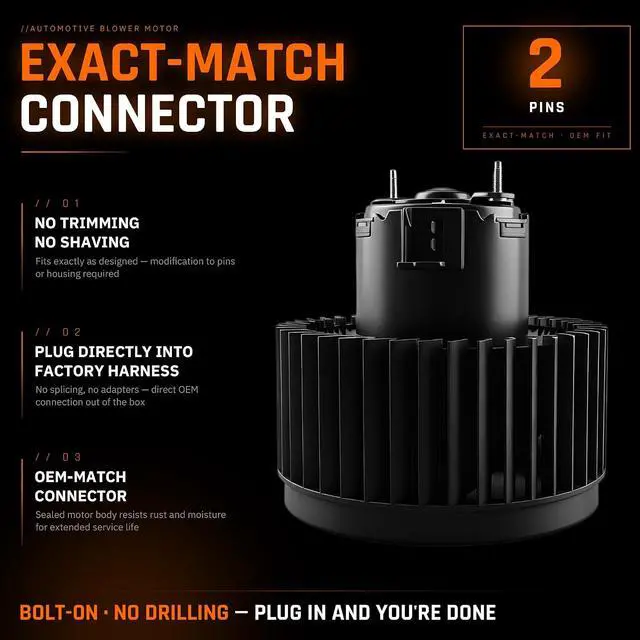 Alt view image 6 of 7 - Front AC Heater Blower Motor 75777 for 09-12 Malibu, 05-10 G6, 07-09 Aura