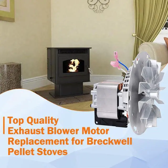 Alt view image 7 of 7 - Replacement A-E-027 Combustion Blower Motor for Breckwell Pellet Stove P22, P23, P24, P26, P2000, P2700, Big E Models, Exhaust Blower for US Stove 5040 Pellet Stoves.(Without Housing)