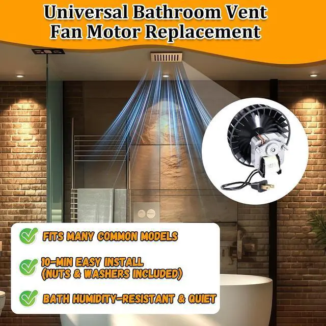 Alt view image 6 of 6 - S97017646 S99080592 Bathroom Exhaust Fan Motor and Blower Wheel Replacement Compatible with Broan NuTone 605P 605RP 665F 665P 665RP 665SP 668P 668RP Replaces 99080592 120V Motor Assembly