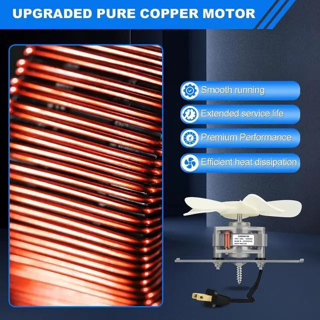 Alt view image 6 of 6 - S99080199 Bathroom Exhaust Fan Motor and Blade 80 CFM 4.0 Sones Vent Fan Motor, Compatible with 512, 512M, 673, 673-C, 8870; Reliable Bathroom Fan Motor for Strong Airflow & Quiet Operation
