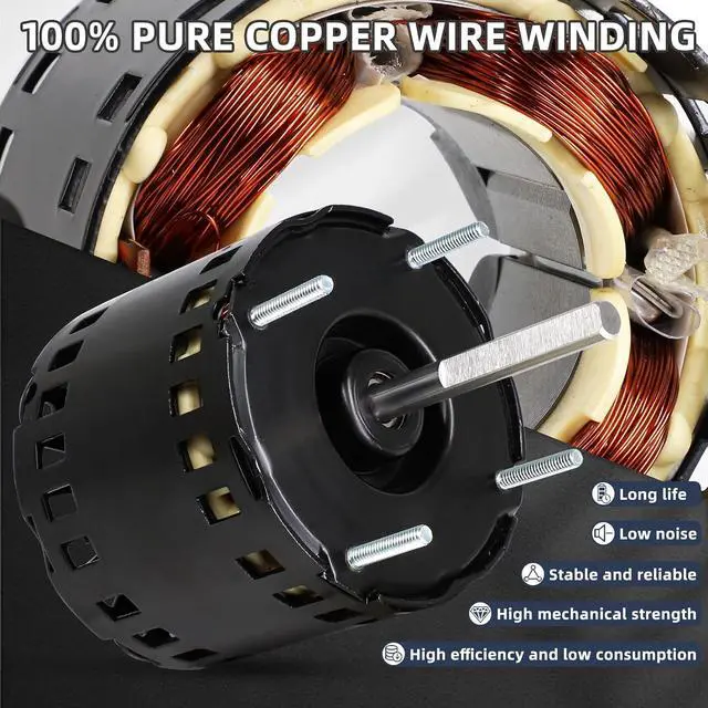 Alt view image 3 of 7 - 3.3" Condenser Exhaust Motor Replacement for Fasco D1100, Loren Cook 7173-1580, Ceiling Restroom Fan Motor for Gemini Loren Cook GC-142 GC-146 GC-148 GN-142 GN-144 GN-146.