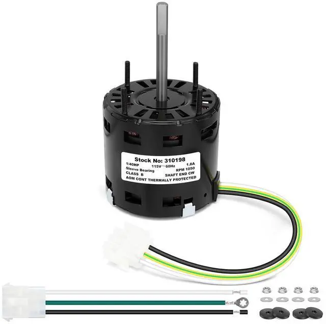 Main image of 310198 Exhaust Fan Motor, 120V Replacement Vent Fan Motor, 1050 RPM, CW Rotation, Smooth Operation, Reliable Performance for Bathroom and Home Ventilation