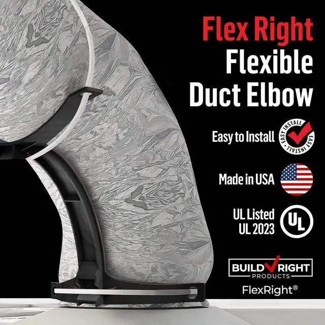Alt view image 4 of 7 - FlexRight Universal Flexible Duct Elbow Support 25 Pack Fits 4"16" Flex Ducts, Eliminates Kinks, Improves Airflow, Reduces Energy Use, UL-Classified for Plenum Applications