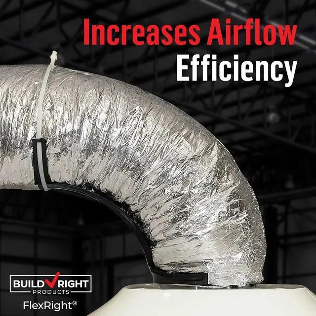 Alt view image 7 of 7 - FlexRight Universal Flexible Duct Elbow Support 25 Pack Fits 4"16" Flex Ducts, Eliminates Kinks, Improves Airflow, Reduces Energy Use, UL-Classified for Plenum Applications
