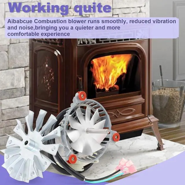 Alt view image 6 of 7 - 3-21-08639 Combustion Blower Fan Motor for Harman P43 P61 P68 P38 Accentra 52i, Advance Pellet Stoves, Blower Exhaust Fans Motor with 3-20-502221 Double Paddle Fan Blade Replacement