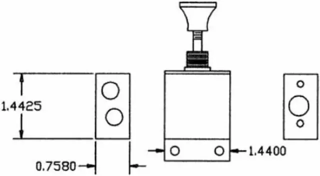 Alt view image 3 of 3 - Buyers Products BAV010 4-Way 2-Position Manual Air Valve With Five 1/8 Inch NPT Ports, For Use With Tailgate Applications, Air Compression, Pneumatics, Dump Body Hardware & Accessories