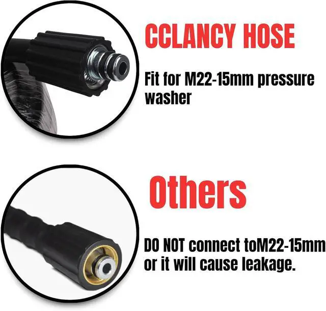Alt view image 4 of 6 - Pressure Washer Pipe Cleaning Hose Jetter Nozzles Kit K2-K7 1/8NPT Sewer Drain Adapter, Nozzles Rigid + Rotating Quick Connect+Waterproof Tape+M22-14/15mm Double Rod Thread Brass Replacement