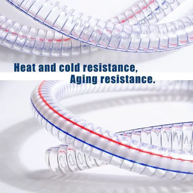 Alt view image 3 of 6 - 2" ID x 2-1/4" OD Heavy-Duty PVC Suction Hose, 6.6FT Flexible Reinforced Tubing with Embedded Steel Wire, Thick Wall Vinyl Tube for Water Pump Oil Transfer Industrial Use
