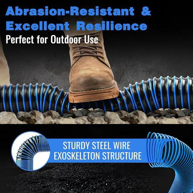 Alt view image 6 of 7 - 10FT RV Sewer Hose Kit: Heavy Duty Camper Waste Hose with Leak-Proof Swivel Fittings, 90° Clear Elbow, 4-in-1 Adapter, TPE Tech for Crush-Proof and UV-Resistant (Male to Female)