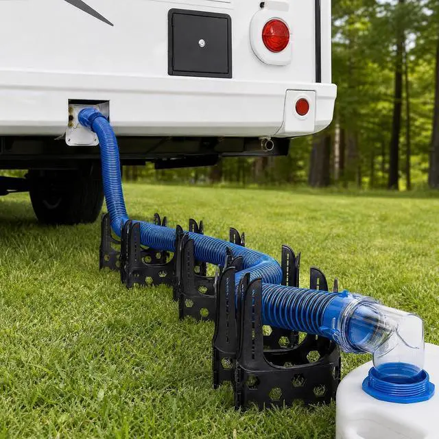 Alt view image 7 of 7 - 10FT RV Sewer Hose Kit: Heavy Duty Camper Waste Hose with Leak-Proof Swivel Fittings, 90° Clear Elbow, 4-in-1 Adapter, TPE Tech for Crush-Proof and UV-Resistant (Male to Female)