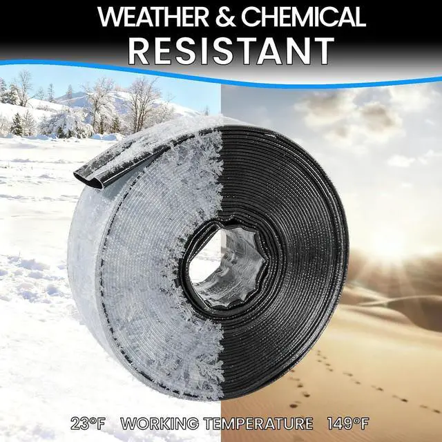 Alt view image 3 of 7 - Backwash Hose 1-1/2" x 100 ft, Heavy-Duty Lay-Flat Reinforced PVC Discharge Hose with 2 Stainless Steel Thumb Screw Clamps, Leak-Resistant for Inground & Above-Ground Pool Filters