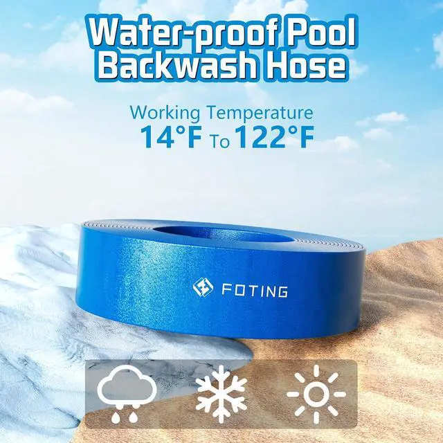 Alt view image 5 of 6 - 50FT Pool Backwash Hose 1-1/2 IN, Heavy-Duty Discharge Hoses PVC Pool Drain Hose, Lay Flat Hose for Pool Drainage, Sump Pumps, Yard, Water Transfer, Weather-Proof Water Pump Hose