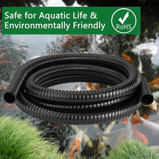 Alt view image 6 of 6 - 1 1/2 Inch Pond Tubing 10ft Heavy Duty PVC Corrugated Pond Hose with 2 Stainless Steel Hose Clamps, Kink-Proof Black Pump Tubing for Garden Ponds, Waterfalls, Filters & Drainage