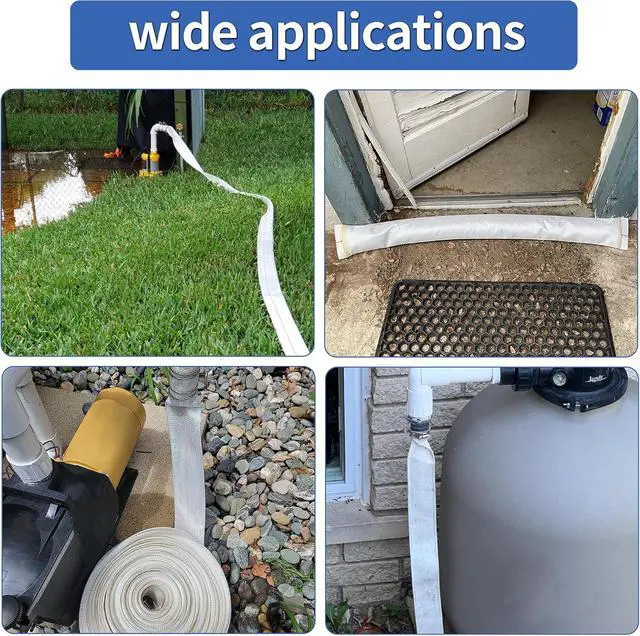 Alt view image 5 of 6 - 1 1/4" 100 ft Pool Backwash Hose Lay Flat Water Discharge Pump Hoses