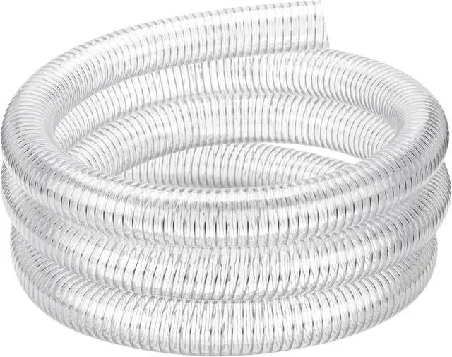 Main image of Suction Hose 3/4"ID x 25ft Reinforced Tubing PVC Clear Wire Vinyl Tubing,Heavy Duty Spiral Steel Flexible Hose,Dust Collection Boat Marine Pump, Drain
