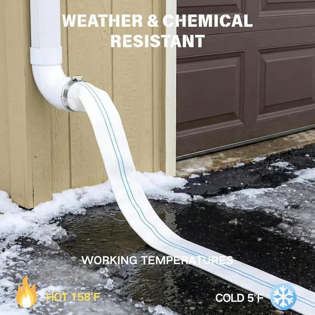 Alt view image 4 of 7 - Pool Backwash Hose 2 IN × 100 FT, Discharge Layflat Hose for Pool Filter Backwashing, Sump Pump Drainage and Water Transfer, with 2 Clamps