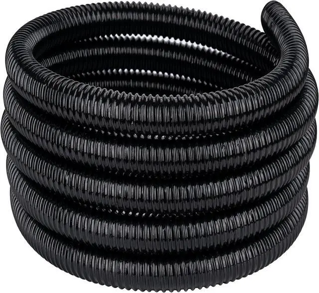 Main image of Pond Tubing,1-1/2 inch PVC Flexible Pond Hose, Black Corrugated Waterfall Sump Pump Hose,Drainage Pipe, Kinkproof for Garden Ponds, 1-1/2"x25FT