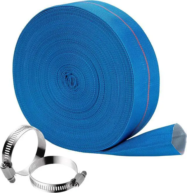 Main image of 3"x 65.6ft Pool Backwash Hose Heavy Duty PVC Discharge Hose Lay-Flat Water Hose Fleaxible Reinforced Pump Drain Pipe for Water Transfer with 2 Clamps,Burst Resistant,No Leak