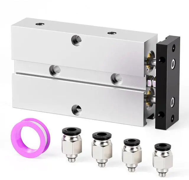 Main image of 32mm Bore 50mm Stroke Double-Rod Double-Acting Aluminum Pneumatic Air Cylinder TN32-50