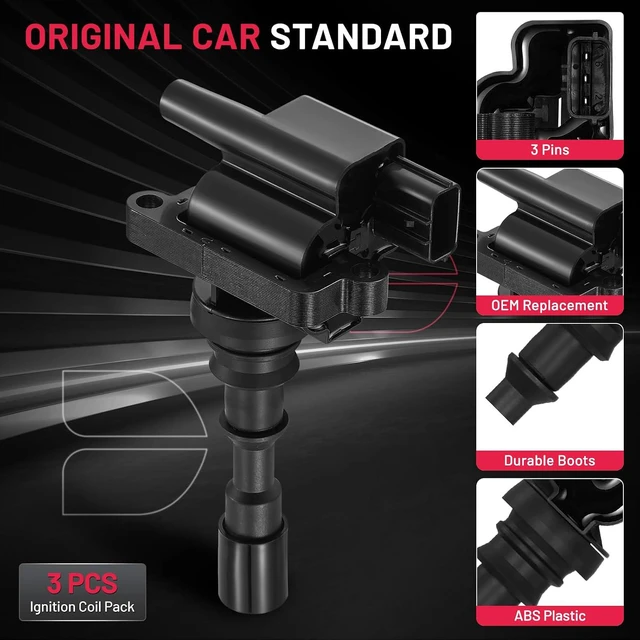 Alt view image 5 of 7 - Ignition Coil Packs for Kia 2002-2005 Sedona & Hyundai 2002 XG350 2001 XG300 3.0L 3.5L V6 Coil for 2730039000 UF432 UF-432 UF432T U4023 C658 5C1159 GN10305, Set of 3