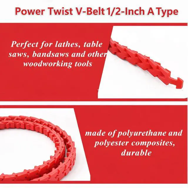 Alt view image 3 of 7 - 10FT Power Twist V Belt,1/2-Inch x 10 Feet A Type, Adjustable Link V Belt Drive Belt for Table Saw/Wood Lathe/Drill Presses