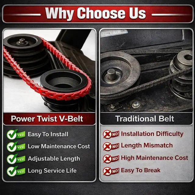 Alt view image 5 of 7 - 10FT Power Twist V Belt,1/2-Inch x 10 Feet A Type, Adjustable Link V Belt Drive Belt for Table Saw/Wood Lathe/Drill Presses