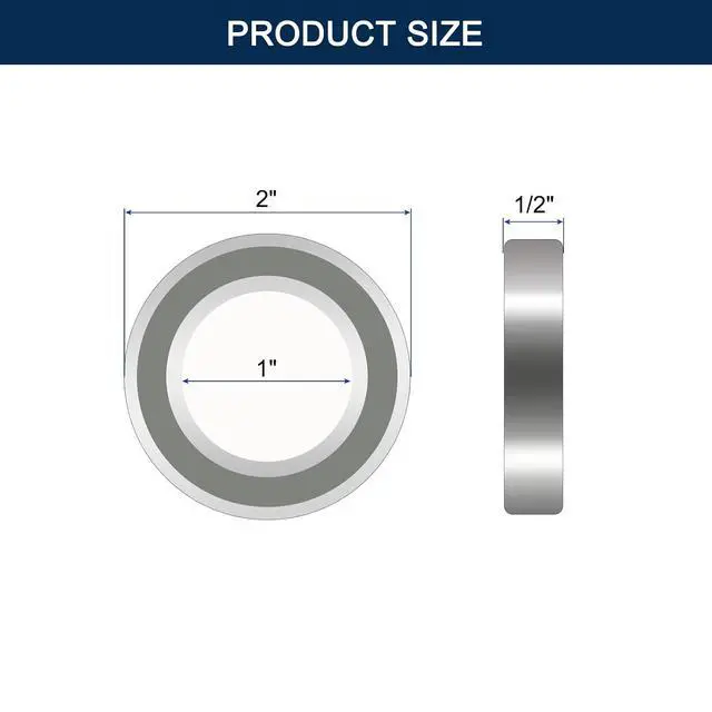 Alt view image 2 of 5 - R16ZZ Deep Groove Ball Bearings, ID 1" x OD 2" x Width 1/2" Double Shielded Ball Bearing Chrome Steel Z2 Lever 10pcs