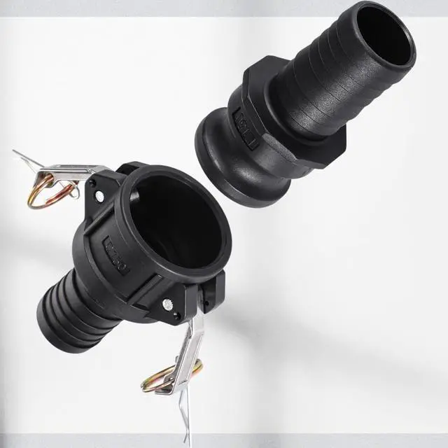 Alt view image 6 of 6 - Camlock Fittings 1-1/2 Inch Poly Standard Type C & E Polypropylene Cam and Groove Hose Fitting Kit with 1-1/2" Female & Male Camlock x 1-1/2" Hose Shank Cam and Groove Coupling (4 Sets/ 8 Pcs)