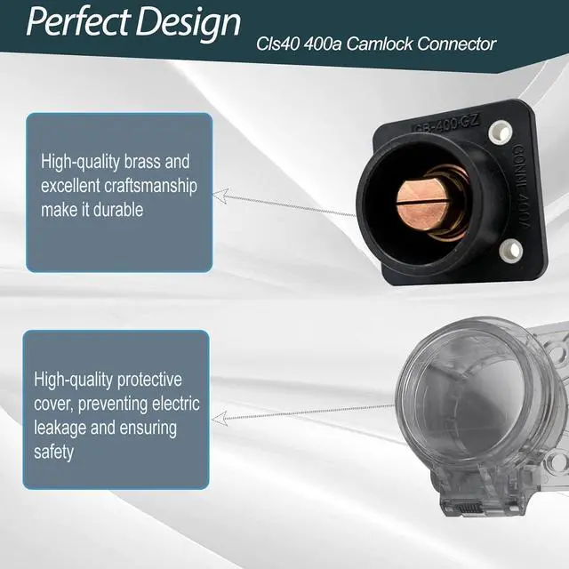 Alt view image 5 of 6 - 5Pk CLS40FRSB Male&Female Camlock Sockets 400A 600V for Power Distribution