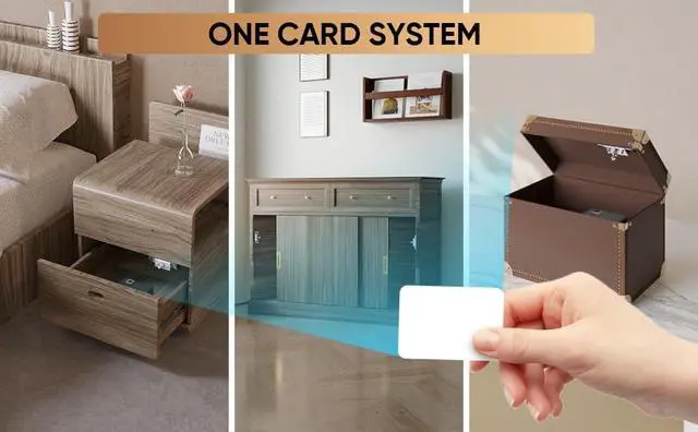 Alt view image 2 of 7 - Smart Cabinet Lock Hidden Invisible RFID Kid Keyless Drawer Locks for Adults Children Proof,TTlock APP Compatible with Alexa & Google Home for Sliding Cabinet and Box,No Drilling,NFC,Card