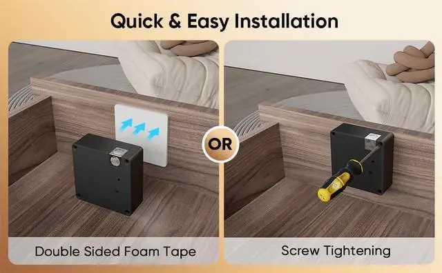 Alt view image 5 of 7 - Smart Cabinet Lock Hidden Invisible RFID Kid Keyless Drawer Locks for Adults Children Proof,TTlock APP Compatible with Alexa & Google Home for Sliding Cabinet and Box,No Drilling,NFC,Card