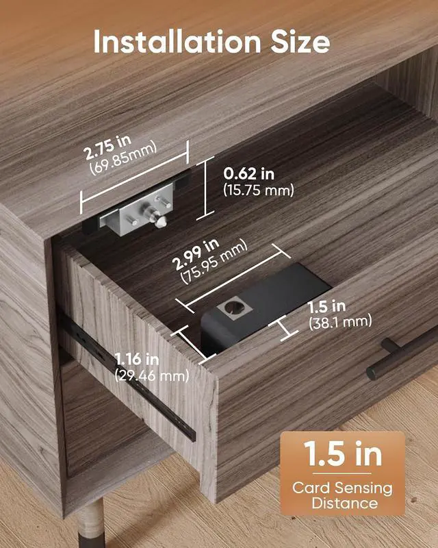 Alt view image 7 of 7 - Smart Cabinet Lock Hidden Invisible RFID Kid Keyless Drawer Locks for Adults Children Proof,TTlock APP Compatible with Alexa & Google Home for Sliding Cabinet and Box,No Drilling,NFC,Card