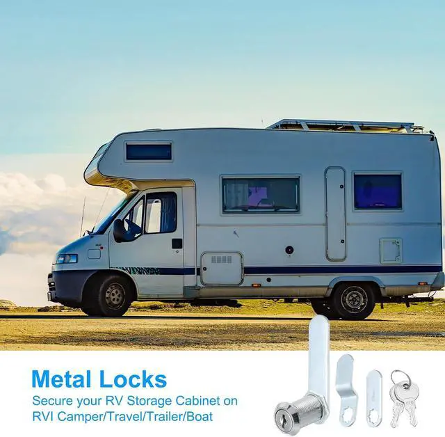 Alt view image 7 of 7 - 1-3/8 Inch Cabinet Locks with Keys, 15 Pack Zinc Alloy Cam Lock Cylinder RV Lock Set Key Different for Cabinet RV Drawer Storage Door Tool Box, Silver