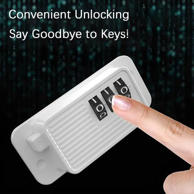 Alt view image 2 of 7 - Heavy Duty Combination Refrigerator Lock (4 Pack) - Cabinet Locks Baby Proofing, No Drilling Adhesive Fridge Locks, for Fridge, Cabinets, Drawers, Window and Child Safety Cabinet Lock