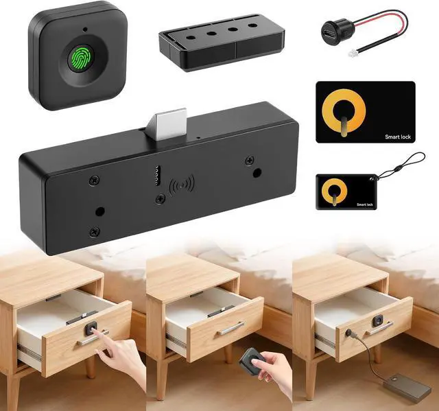 Main image of Smart Cabinet Lock, Hidden No Drill No APP Baby Proof Keyless Drawer Lock