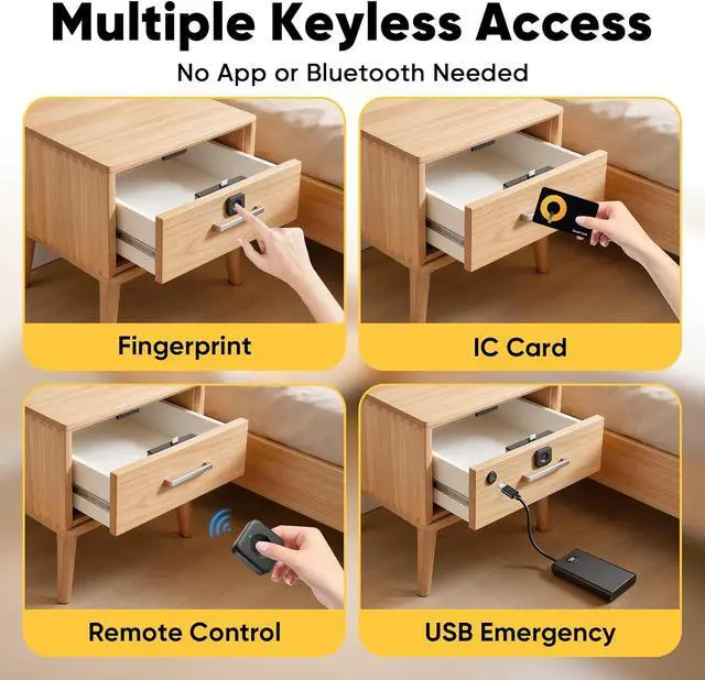 Alt view image 2 of 7 - Smart Cabinet Lock, Hidden No Drill No APP Baby Proof Keyless Drawer Lock