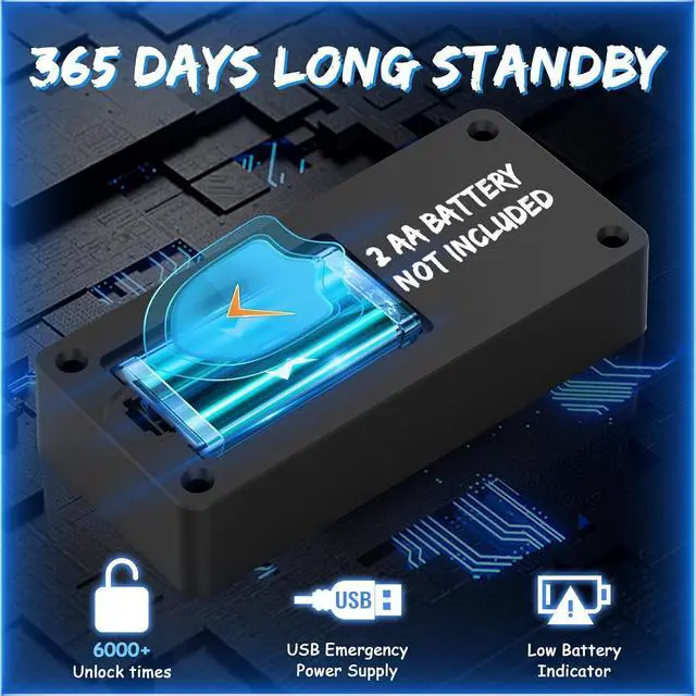 Alt view image 4 of 7 - Smart Fingerprint Lock-RFID Cabinet Drawer Lock with Key Cards, Digital Electronic Biometric Bluetooth Child Safety Cabinet Code Lock Liquor File Desk Cupboard Kitchen Liquor Drawer