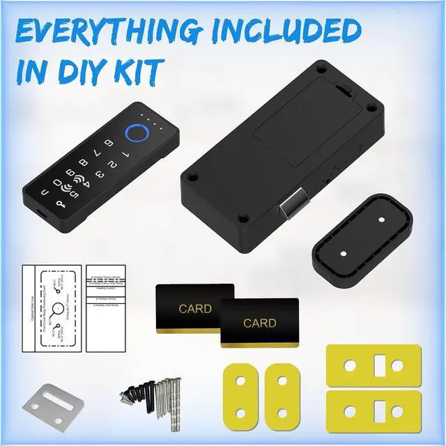 Alt view image 7 of 7 - RFID Fingerprint Lock-Smart Cabinet Drawer Lock with Key Cards, Digital Electronic Biometric Bluetooth Child Safety Cabinet Code Lock Liquor File Desk Cupboard Kitchen Liquor Drawer